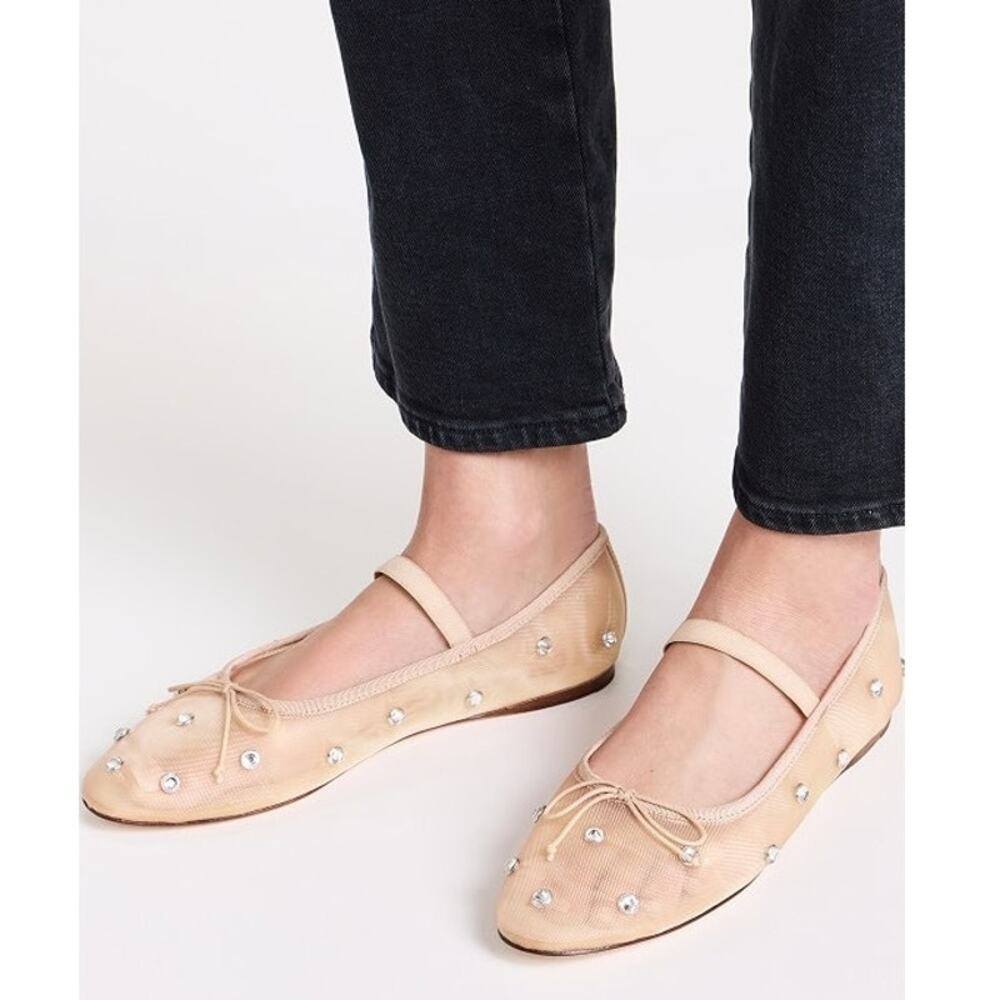 Loeffler Randall Leonie Ballet Flats Crystal Embellished Ballerina Coquette 9.5